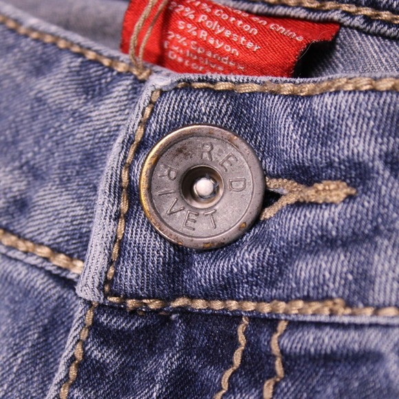 Red Rivet Jeans Womens Size 13 Blue Medium Wash Low-Rise Stretch Denim - 36.5x31 - Picture 10 of 16